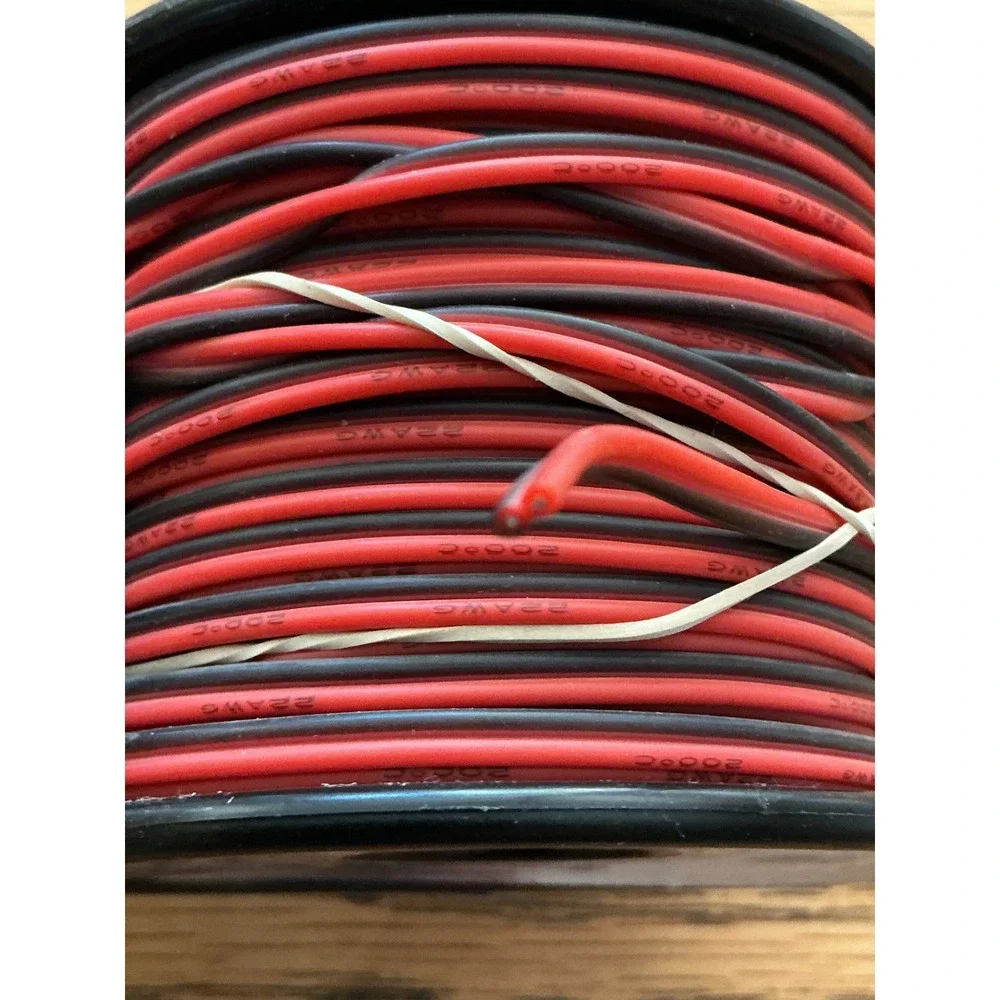 Haerkn 22 AWG Electrical Wire Spools Red Black 200C Stranded Copper 2 Pack